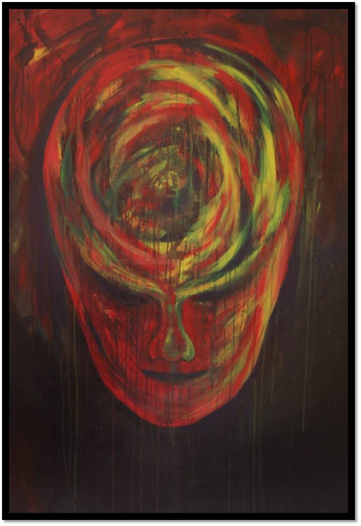 Kreisende Gedanken - 2008 (Acryl auf Leinwand) 
100 x 120 cm